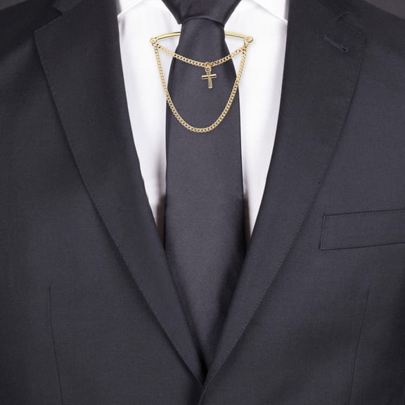 CTIRCHIU 2-Pack Lightweight Copper Necktie Clips with Elegant Cross Design for Business, Wedding, and Formal Suits