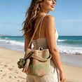 thumbnail image 5 of Handmade Crochet Flower Tote Bag Boho Style Mesh Knit Shoulder Purse with Detachable Flower Tassel Gift for Fashion Lovers, 5 of 7