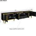 thumbnail image 3 of Modern Tv Stand For 80-89" Tvs, Cabinets, Drawer, Open Shelf, Black And Golden Theme 85" Entertainment Stand, Material, Look, Spacious Storage Options, 3 of 5