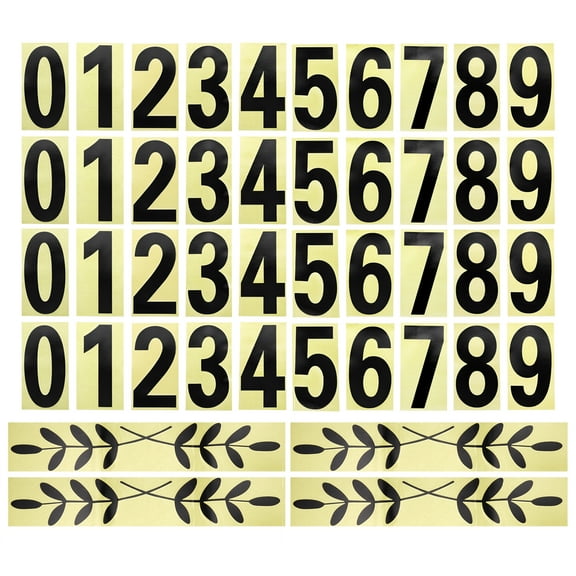 Uxcell 3 Inches Reflective Mailbox Numbers and Leaves for Indoor/Outdoor Decals, 4 Sets Black