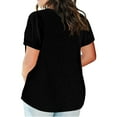 thumbnail image 4 of Kureaily Plus Size Tops For Women V Neck Shirts Casual Comfy Soft Short Sleeve Tunic Blouses Basic Tees Summer Tops, 4 of 5