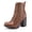 TAN, variant on Women's Silverado Chunky Heel Ankle Boots Lace Up Combat Booties with Side Zipper