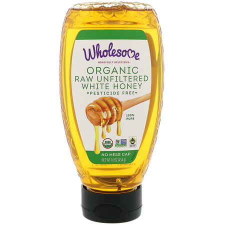 Wholesome Sweeteners  Inc   Organic  Raw Unfiltered White Honey  16 oz  454 (Best Organic Raw Unfiltered Honey)