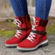 thumbnail image 3 of NECHOLOGY Botas Mujer Adulto Femenino Zapatos Botines para mujer Botas de mujer Botas de nieve de Cremallera Durable al libre Mantener caliente Botines de invierno Botas cálidas para damas (Red, 7), 3 of 5