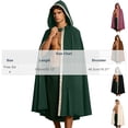thumbnail image 4 of SAWOBUUN Renaissance Hooded Cloak for Men Women,Halloween Medieval Cape Witch Robe Victorian Suede Cape, 4 of 9
