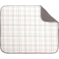 Kitchen Basics Microfiber Dish Drying Mat, 16"x18", Gray, Stiched Plaid