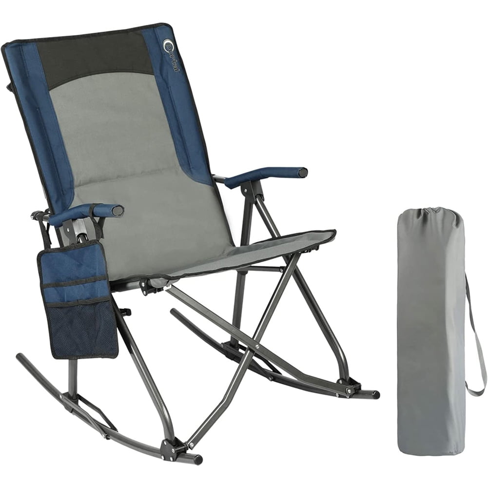 Oversized Quad Folding Camping Chair High Back Hard Armrest Storage