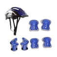 thumbnail image 3 of Juego de rodilleras y casco para patineta para niños, casco de ciclismo, coderas ajustables y elegantes para niños y niñas, deportes al aire libre Azul, 3 of 8