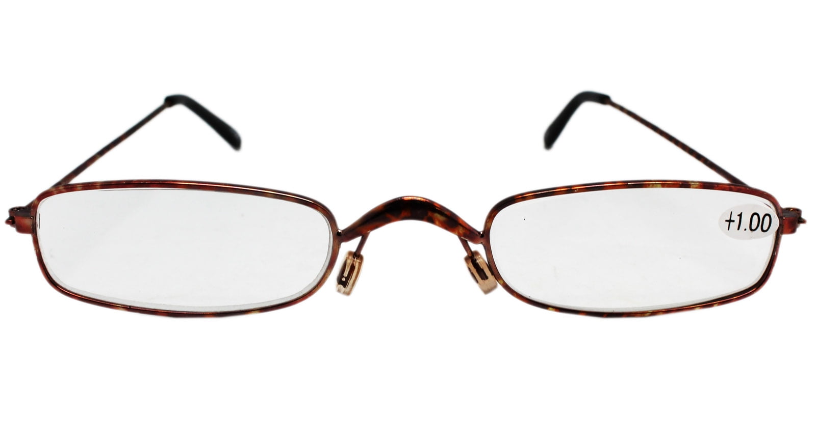 Narrow Framed Leopard Spot Patterned Reading Glasses w/Case (+ 1.00)