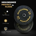 thumbnail image 5 of Bumper Plates(15LB 25LB 35LB 45LB), 2 inch Rubber Weight PlatesStrength Training Bench Press Squats Powerlifting Weight Training Home Gym (Single, Pair & Set), 5 of 7