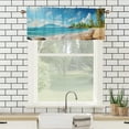 thumbnail image 3 of Tropical Beach Valance Rod Pocket Window Curtain for Kitchen Summer Seaside Scenery Ocean Island Palm Tree Privacy Window Valances for Living Room Kitchen 54 by 18 in, 1 Panel, 3 of 6
