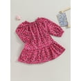 thumbnail image 3 of Bagilaanoe Toddler Baby Girl Fall Dress Floral Print Long Sleeve A-line Princess Dresses 1T 2T 3T 4T 5T 6T Kids Casual Clothes, 3 of 9