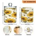 thumbnail image 3 of 2 Pack Sunflowers Honey Bee Qtip Holder Dispenser Clear Plastic Storage Apothecary Jars for Cotton Swabs Balls Pads Floss, 3 of 7