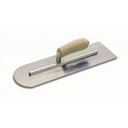 Kraft Tools CF343 18"x5" Round Front/Square Back Cement Trowel w/Camel Back Wood Handle