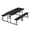 6FT Black, variant on Ktaxon 6FT Picnic Table with Umbrella Hole, Metal Frame HDPE Tabletop Plastic for Patio, White Faux Wood