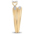 thumbnail image 4 of Diamond Princess 10kt Yellow Gold His Hers Round Diamond Cluster Matching Wedding Set 1/5 Cttw, 4 of 4