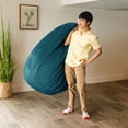 thumbnail image 6 of Big Joe Lotus Foam Filled Teardrop Bean Bag Chair with Removable Cover, Teal Plush, Soft Polyester, 4 feet Big, 6 of 10