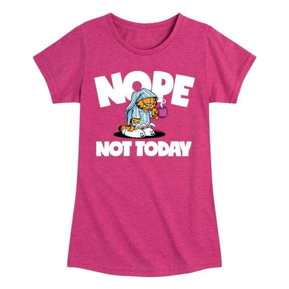 Garfield - Nope Not Today - Toddler & Youth Girls Short Sleeve Graphic T-Shirt