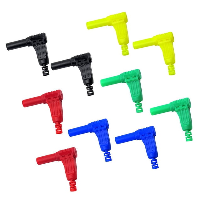 10 Uds., tipo banana de de ángulo , conector de 90 degree, adaptador de en apariencia de L de , 5 colores kusrkot Enchufe tipo banana