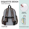 thumbnail image 4 of Skull and Bow Gothic Pattern Backpack for School, Cute School Bag with Adjustable Shoulder Straps and Padded Back, 13.4"x11"x4.7", 4 of 4