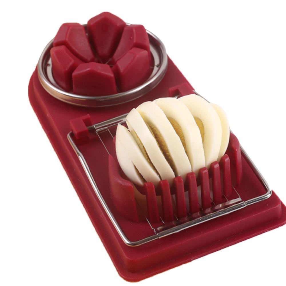 HOTBEST DoubleLayer Egg Slicer Stainless Steel Egg Hard Boiled Metal