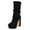 Black, variant on Women Classic Peep Open Toe Slouch Ankle Boots Platform Chunky Block High Heels Bootie Pull On Office Fashion Shoes Size 8.5 Red