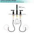 thumbnail image 5 of JERFIT 8 inch Widespread Bathroom Faucet in Matte Black with Pop-Up Drain, Brass Construction, Touch ON/OFF and 360° Swivel Spout, 5 of 7