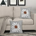 thumbnail image 3 of Burnt Orange White Daisy Pillow Covers 20x20 Set of 2 Spring Summer Gray Grey Colored Decorative Throw Pillows Outdoor Modern Art Flower Pillowcase Square Linen Cushion Case for Home Sofa Couch Bed, 3 of 6