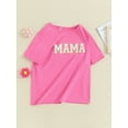 thumbnail image 3 of Yunliwuli Mommy and Me Matching Tops Letter Embroidery Crew Neck T-Shirts/Rompers Short Sleeve Tops Family Matching Clothes, 3 of 9