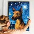 thumbnail image 4 of Bul Terrier Dog Art Canvas, Starry Night Van Gogh Oil Painting Art Print Poster Wall Decor Inspired Pomeranian Dog Pet Family Friend Peace, 4 of 4