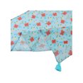 thumbnail image 5 of INSPIRE CHIC Women's Floral Printed Square Scarves, 23.6X23.6" Flowers Tassel Gauze Headscarf Neckerchief Flower-2-Turquoise, 5 of 6