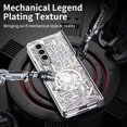 thumbnail image 2 of MonsDirect for 7.6 inch Samsung Galaxy Z Fold 4 5G 2022 Case, Mechainical Gear Clear Plating Frame Hard PC Back Shell With Screen Protector, Slim Folding Hinge Protection for Galaxy Z Fold 4, Silver, 2 of 7