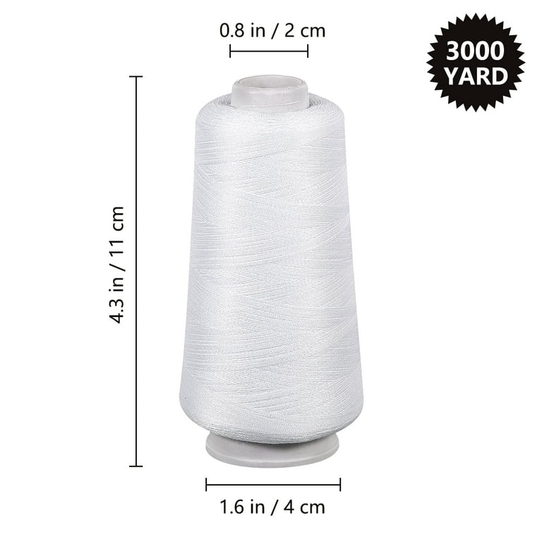 ROSENICE 3000 Yards Polyester Sewing Thread Bleached Polyester