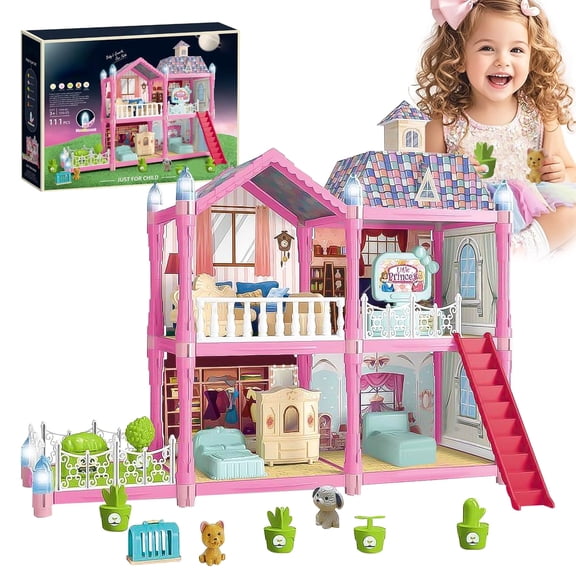 Doll House Toys for Girls 3-6 Years, Pretend Play Toy for Girls 2-4, Playhouse Toys for Toddlers 3-5 Year Old Girls, Birthday Gifts Toys for 2 3 4 5 6 Year Old Girls