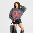 thumbnail image 4 of Women's Gameday Couture Charcoal Kansas City Chiefs Kickoff Classic Oversized Premium Drop Shoulder Sweatshirt, 4 of 5