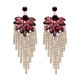 thumbnail image 2 of XWSHYW Pendientes Pendientes de Moda de Estilo Étnico Pendientes de Cristal Coloridos Pendientes Largos de Borla, 2 of 6