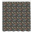 thumbnail image 2 of Ambesonne Forest Shower Curtain, Digital Drawn Bear Rabbit, 69"Wx75"L, Cocoa and Pale Earth Yellow, 2 of 4