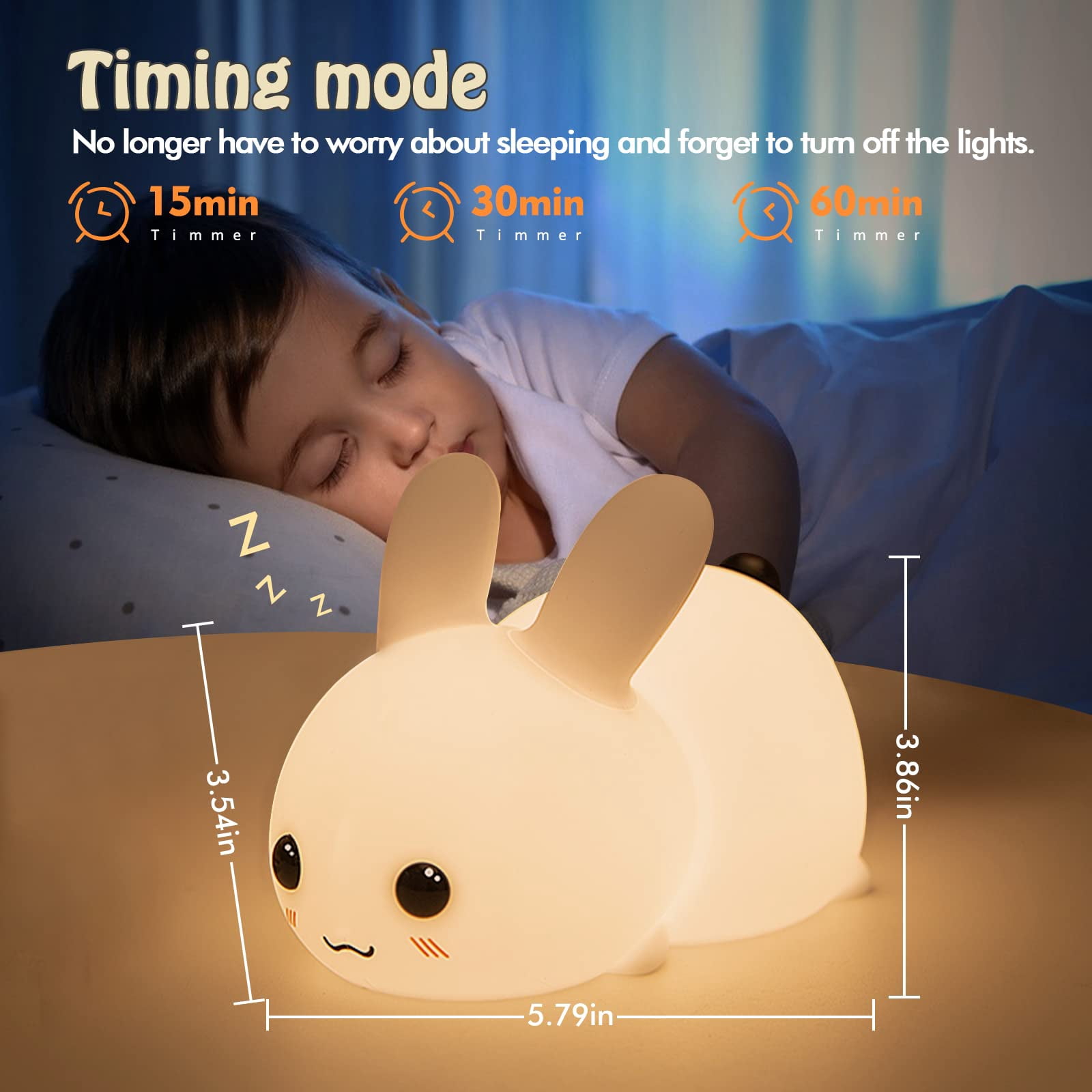 Night Lights for Kids, 7 Color Light Silicone for Baby Nursery, Portable USB Rechargeable Bedside Lamp
