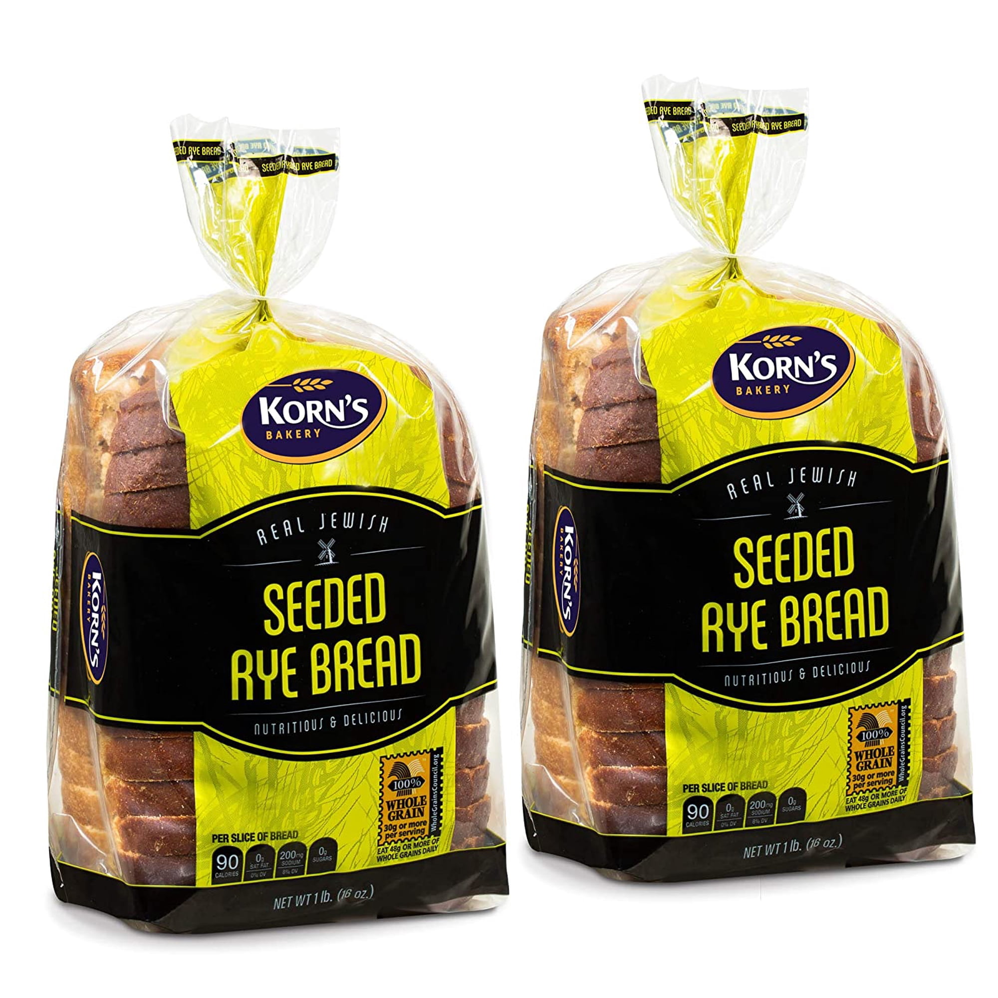 Rye Bread with Seeds -2 Pack-16 oz Per Loaf | Delicious Sandwich Bread | Kosher Bread | Fresh Bread | Dairy & Nut Free | 2-3 Day Shipping | Stern’s Bakery