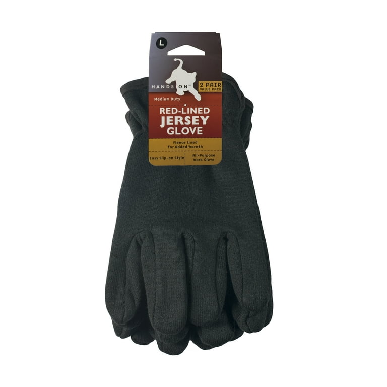 CT7100 L 2PK Red Fleece Lined Brown Jersey Gloves 2 Pair Value