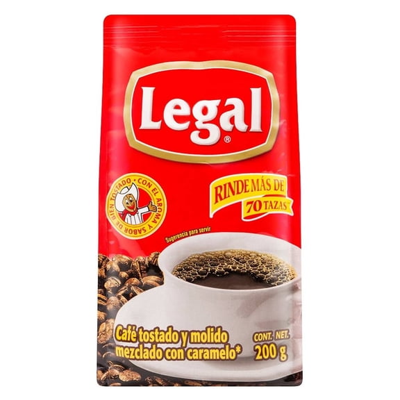 Café Legal molido tradicional mezclado con azúcar 200 g