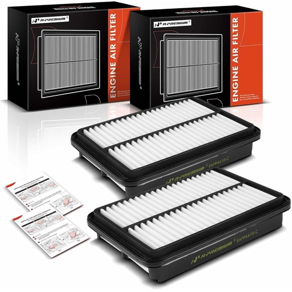 A-Premium 2-PC Engine Air Filter Compatible with Hyundai Santa Fe 2001-2006, 2.4L 2.7L 3.5L