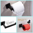 thumbnail image 4 of 10-Pieces Bathroom Hardware Set Matte Black Bathroom Accessories Set SUS304 Towel Bar Set Includes 2 Towel Bar 23.6 Inch+2 Towel Holder+2 Toilet Paper Holder+4 Towel Hook (10, Matte Black), 4 of 6