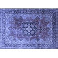 thumbnail image 1 of Ahgly Company Machine Washable Indoor Rectangle Medallion Blue Traditional Area Rugs, 5' x 7', 1 of 4