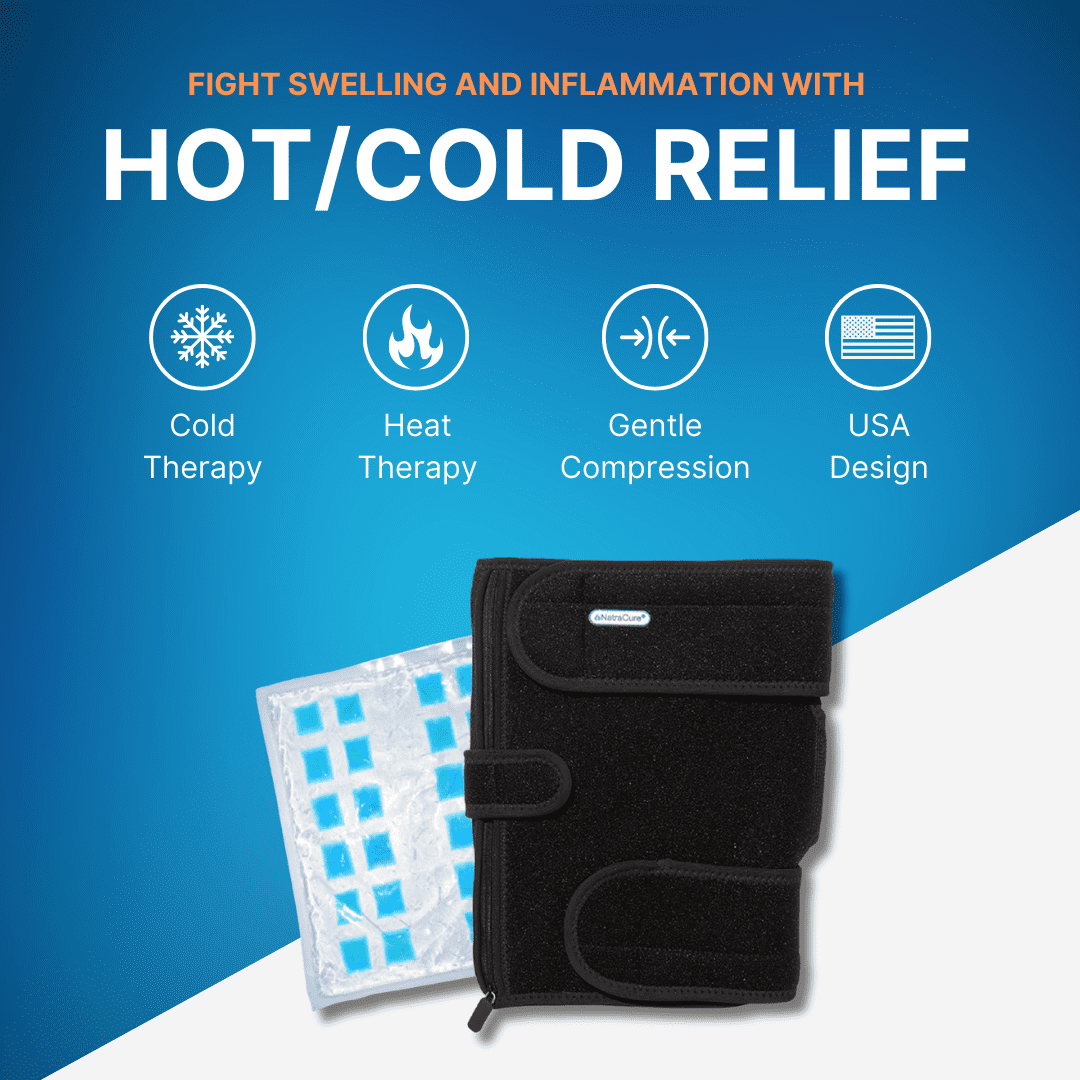 NatraCure Hot and Cold Knee Wrap Brace Support – (731-02-RET) – Reusable Ice Pack Compression for Meniscus & ACL Tear, Sports Injury, and Arthritis Joint Pain Relief
