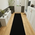 thumbnail image 2 of Ottomanson Extra Long Runner Rug Non-Slip Low Pile Stain Resistant, Solid Black, 2'7" x 29', 2 of 13