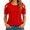 Red, variant on Dpjklzsn Women's Cutout Shoulder T-Shirt, Short Sleeve Crew Neck Cinched Waist Top