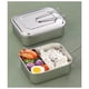 thumbnail image 5 of Lonchera Bento de Acero Inoxidable con Asa para Estudiantes, Gran Capacidad, Compartimento Cuadrado Sellado, Recipientes para Almacenar Alimentos., 5 of 5
