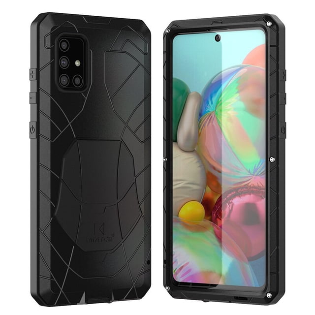 Funda de teléfono para Samsung Galaxy A72, A52, A71, A51, 5G, Metal de aluminio duro, protección resistente, cubierta de vidrio templado, accesorios de regalo qym unisex