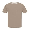 thumbnail image 6 of WREESH Womens Fashion T-Shirts Casual Solid Blouse Round Neck Short Sleeve T-Shirt Summer Plus Size Tops Khaki, 6 of 6